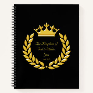 Goldene Krone & Bibelvers vom Königreich Gottes Notizbuch