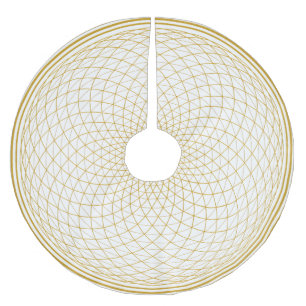 Goldene Krone Chakra Mandala auf Weiß Polyester Weihnachtsbaumdecke