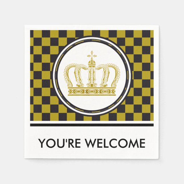 Goldene Krone + Ihr Hintergrund & Ihre Ideen Serviette (Vorderseite)