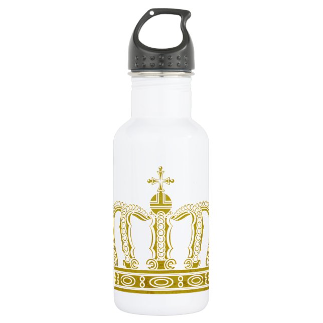 Goldene Krone + Ihre Ideen Trinkflasche (Vorderseite)