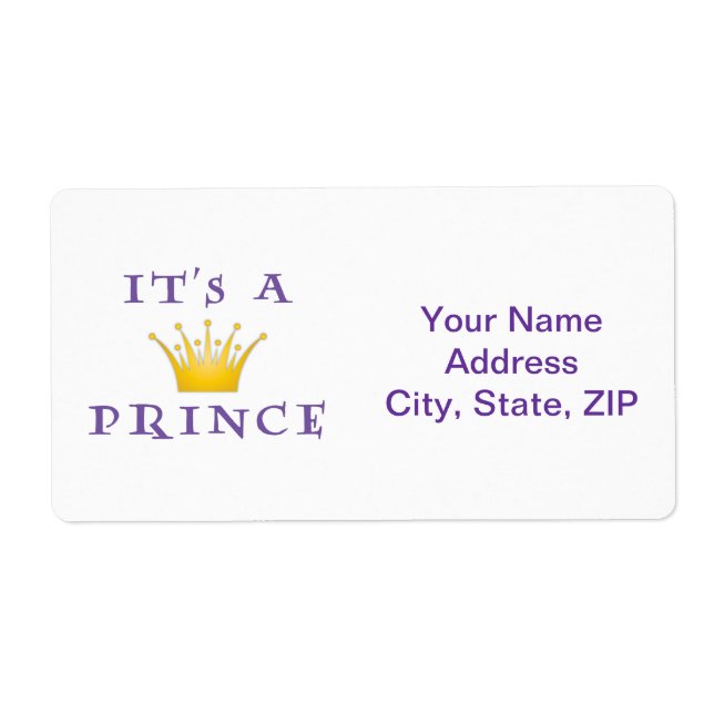 Goldene Krone "It's a Prince" mit Zauberer Schrift (Vorne)