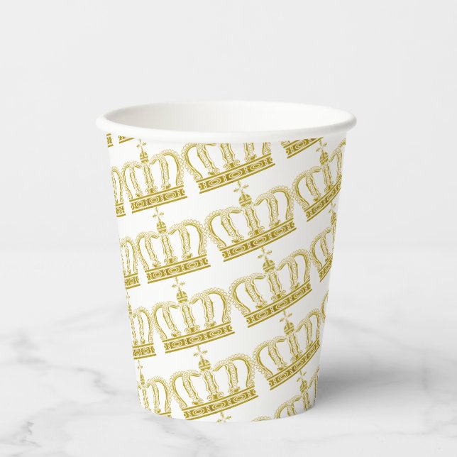 Goldene Krone - Luxuskönigin Pappbecher (Vorderseite)