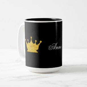 Goldene Krone Personalisiert Zweifarbige Tasse
