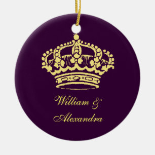 Goldene Kronen-Verzierung Keramikornament