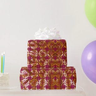 Goldene kubistische Rose Weihnachtsmuster Geschenkpapier