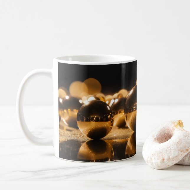 Goldene Kugeln 001 Kaffeetasse (Mit Donut)