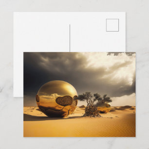 Goldene Kugeln im Wüstensturm Postkarte