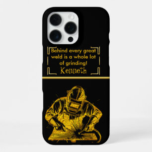 Goldene Kunst des Schweißens iPhone 16 Pro Max Hülle