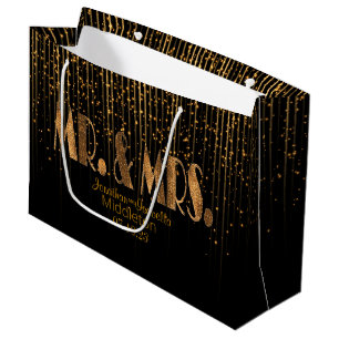 Goldene kupferne Stern-Dusche und Schwarzes Große Geschenktüte