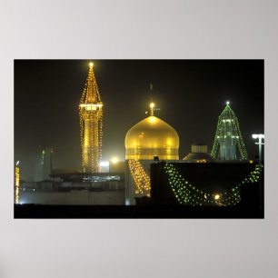 Goldene Kuppel des Imam Reza Shrine Komplexes Poster