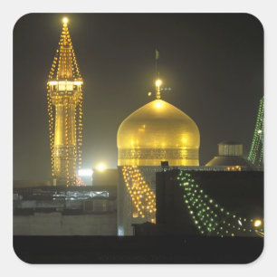 Goldene Kuppel des Komplexes Imam Reza Shrine Quadratischer Aufkleber
