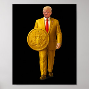 Goldene Kuppel Trump Große amerikanische Karte Pat Poster