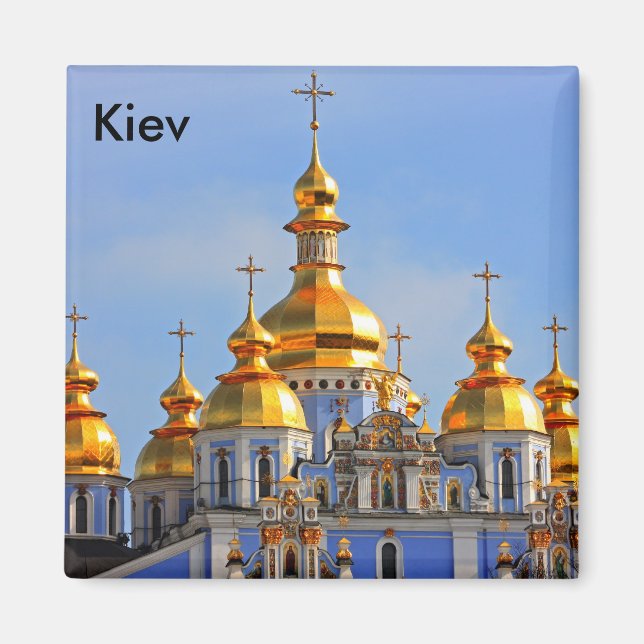 Goldene Kuppeln aus der Kathedrale in Kiew, in Spr Magnet (Vorne)