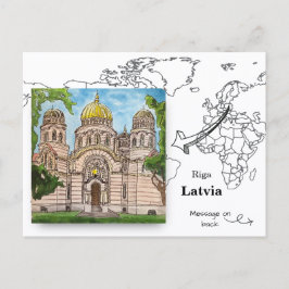 Goldene Kuppeln von Riga: Die orthodoxe Kathedrale Postkarte