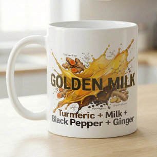 Goldene Kurkuma-Latte Botanische Wissenschaft Kaffeetasse