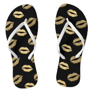 Goldene Küsse Flip Flops