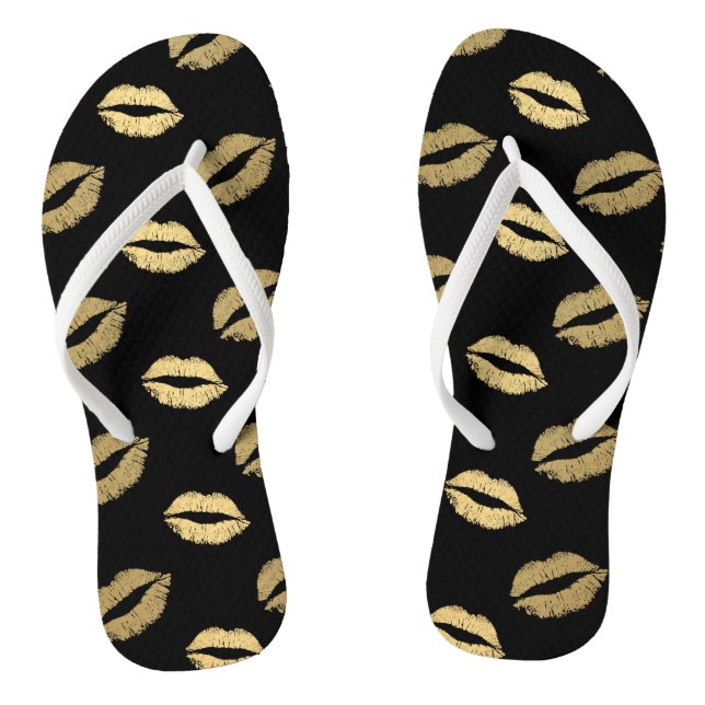 Goldene Küsse Flip Flops (Fußbett)