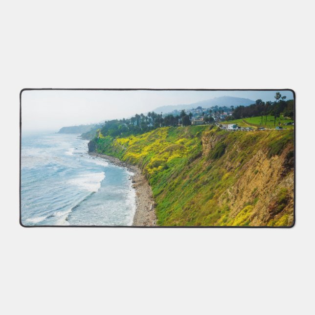 Goldene Küstenlinie in Blüte Schreibtischunterlage (Vorderseite)