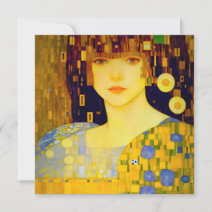 Goldene Lady of ART NOUVEAU Dankeskarte