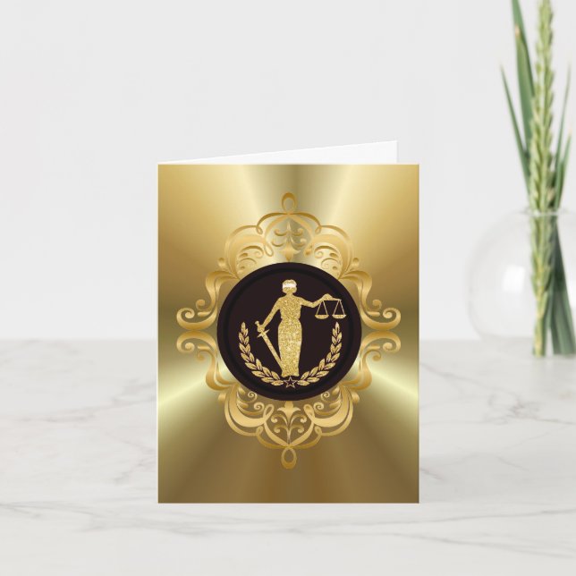 Goldene Lady of Justice Blank Customize Card Karte (Vorderseite)