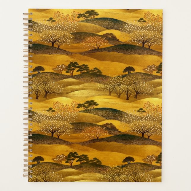 Goldene Landschaft Chiyogami Planer (Vorderseite)