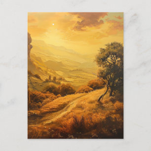 Goldene Landschaft Postkarte