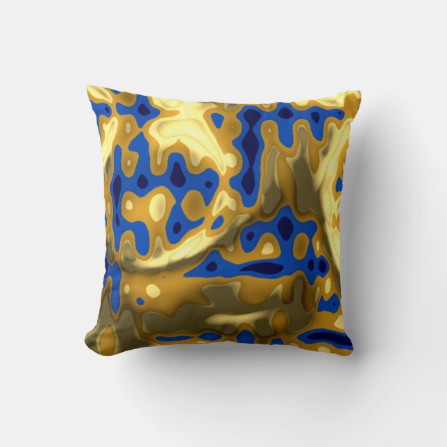 Goldene Lapislazuli-Farben  Kissen (Vorderseite)