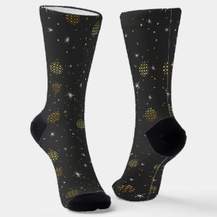 Goldene Laternen und weiße Sterne Socken