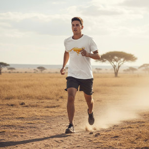 Goldene Laufende Gepard-Silhouette T-Shirt