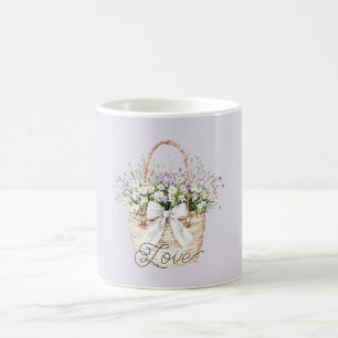 Goldene Lavendel-Blumenliebe Kaffeetasse
