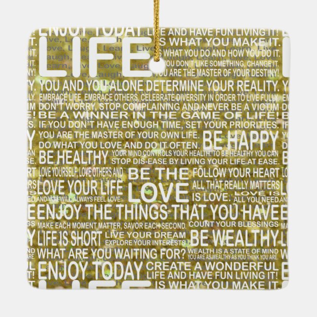 Goldene Leben-Verzierung Keramikornament (Rückseite)