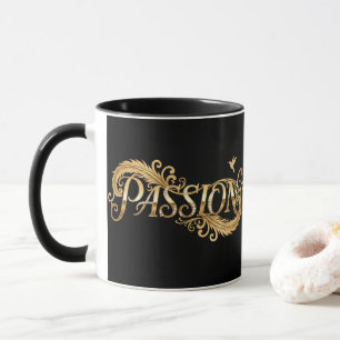 Goldene Leidenschaft – Luxus-Typografie Inspiriere Tasse