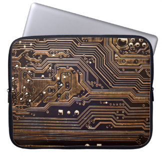 Goldene Leiterplatte. Elektronische Computerhardwa Laptopschutzhülle