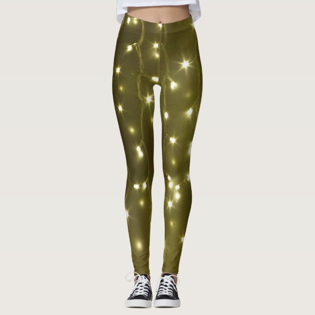 Goldene Leuchtenreihe Leggings (Vorderseite)