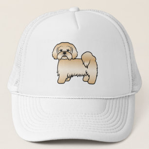 Goldene Lhasa-Apso-Süße-Cartoon-Hund-Illustration Truckerkappe