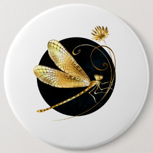 Goldene Libelle Button