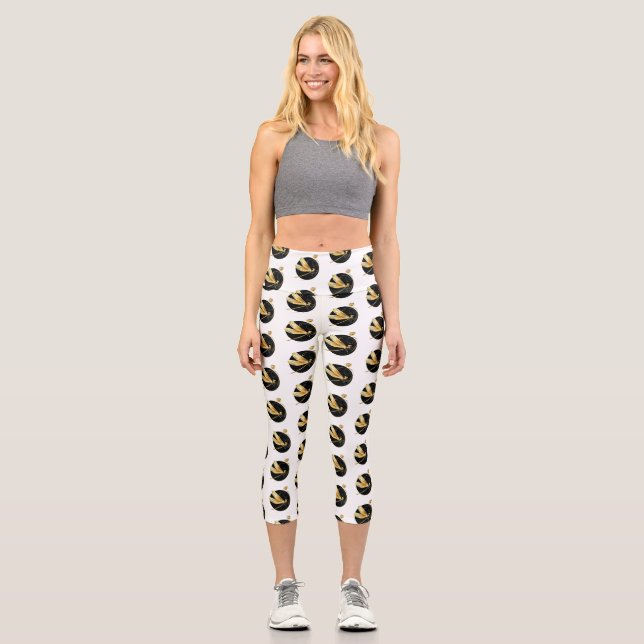 Goldene Libelle Capri Leggings (Vorderseite)