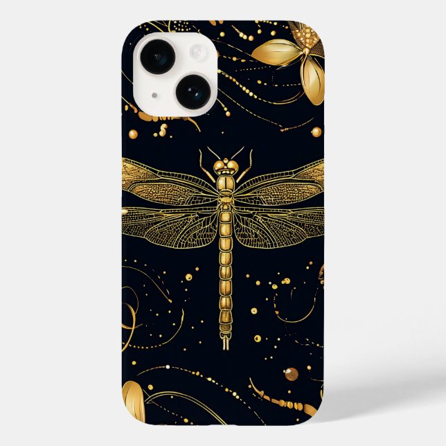 Goldene Libelle Case-Mate iPhone Hülle (Rückseite)