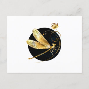 Goldene Libelle Feiertagspostkarte