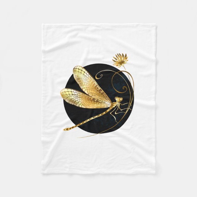 Goldene Libelle Fleecedecke (Vorderseite)