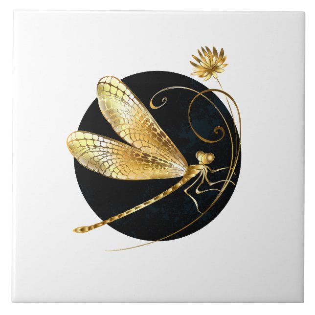 Goldene Libelle Fliese (Vorderseite)