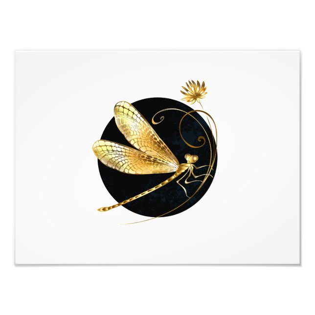 Goldene Libelle Fotodruck (Vorne)