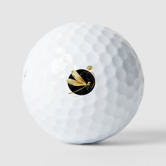 Goldene Libelle Golfball (Vorderseite)