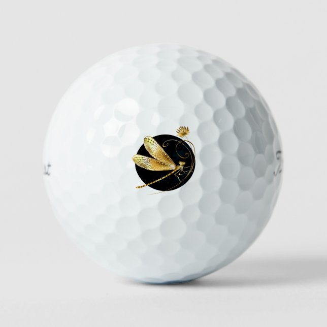 Goldene Libelle Golfball (Vorderseite)