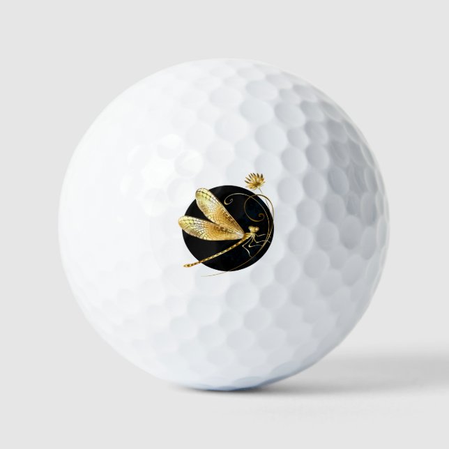 Goldene Libelle Golfball (Vorderseite)