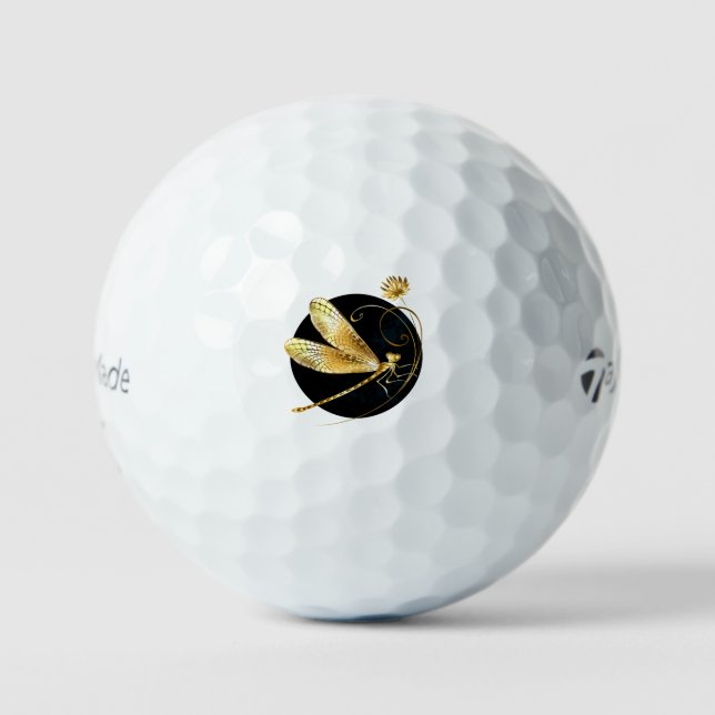 Goldene Libelle Golfball (Vorderseite)