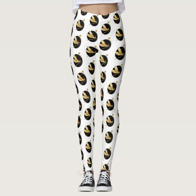 Goldene Libelle Leggings (Vorderseite)