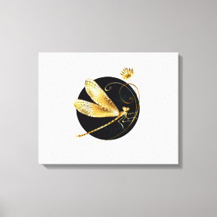 Goldene Libelle Leinwanddruck