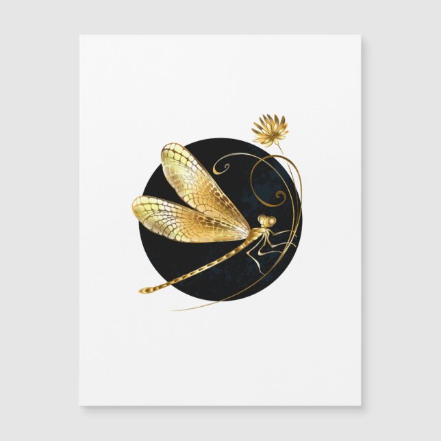 Goldene Libelle Magnetkarte (Vorderseite)