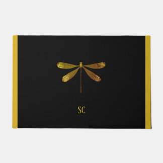 Goldene Libelle mit individuellem Text Fußmatte